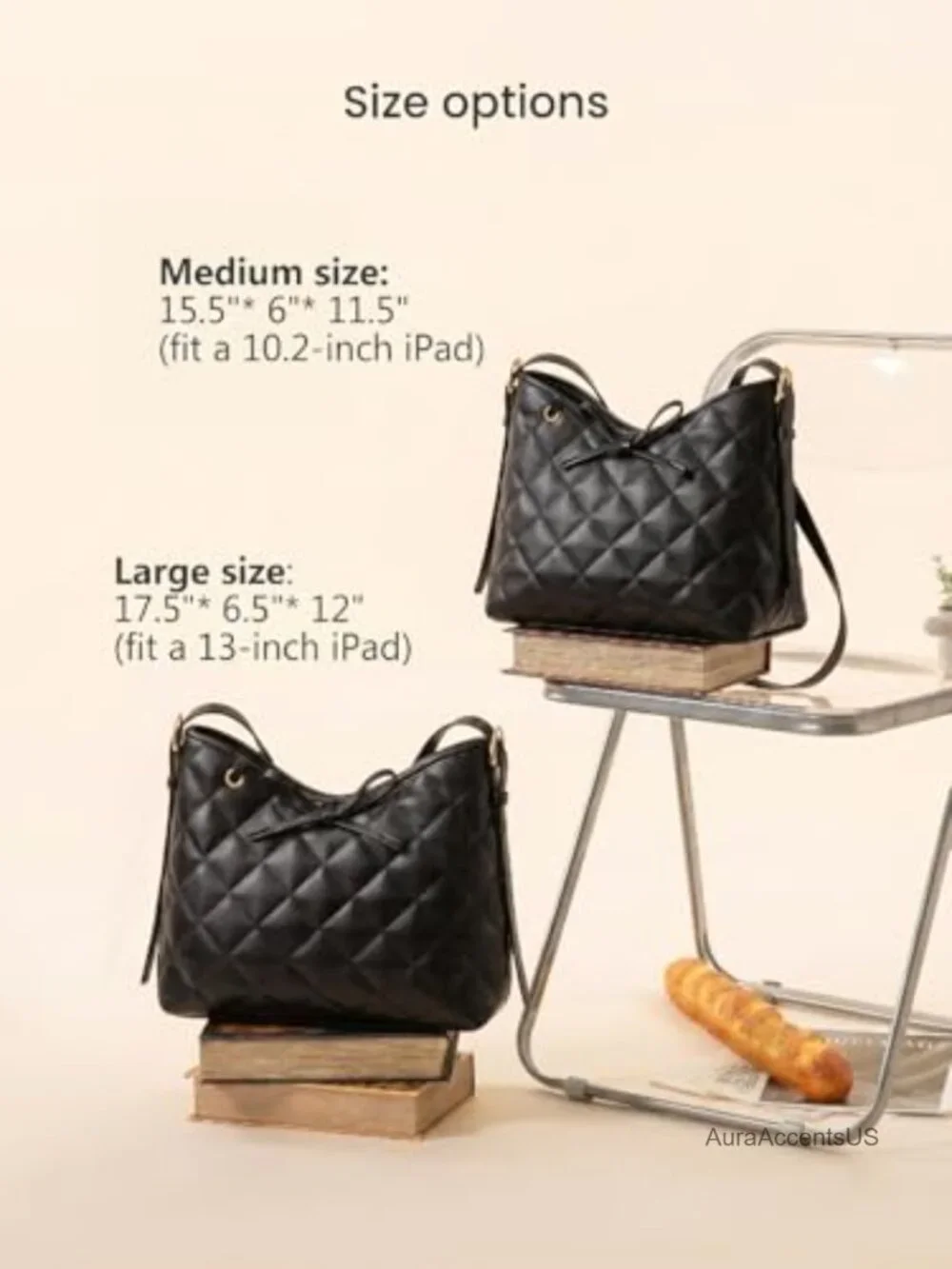 Quilted Hobo Crossbody Bag Faux Leather Women's Shoulder Purse with Cherry